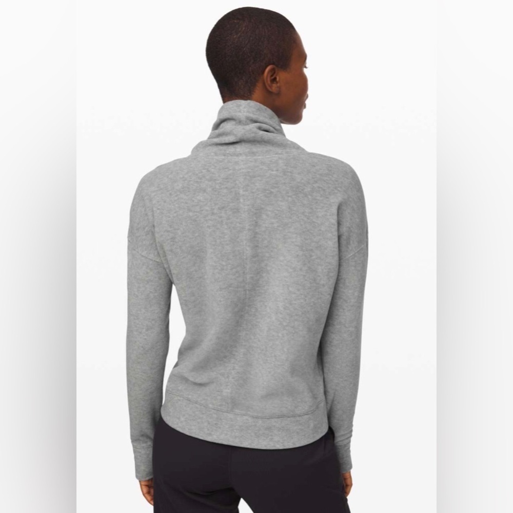 LULULEMON GO FORWARD FLEECE PULLOVER FUNNEL NECK GREY SIZE 6 - Picture 2 of 12